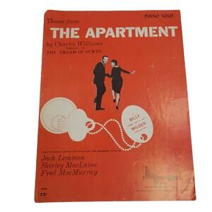 The Apartment Theme Sheet Music Film Soundtrack Piano Solo 1940s Cover Art F3M